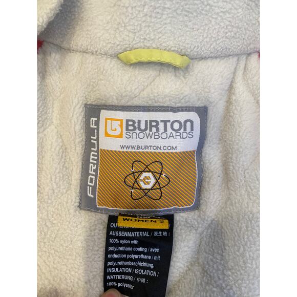 Burton Formula Gray Lime Green Snowboarding Jacket Sz M Fleece Lined Winter Warm - Picture 7 of 16